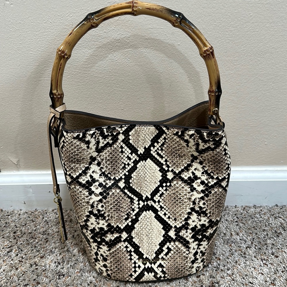 Enzo Angiolini Snakeskin Bucket Bag